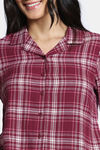 Zivame Checkered Charm Flannel Pyjama Set - Maroon Banner — thumbnail 5